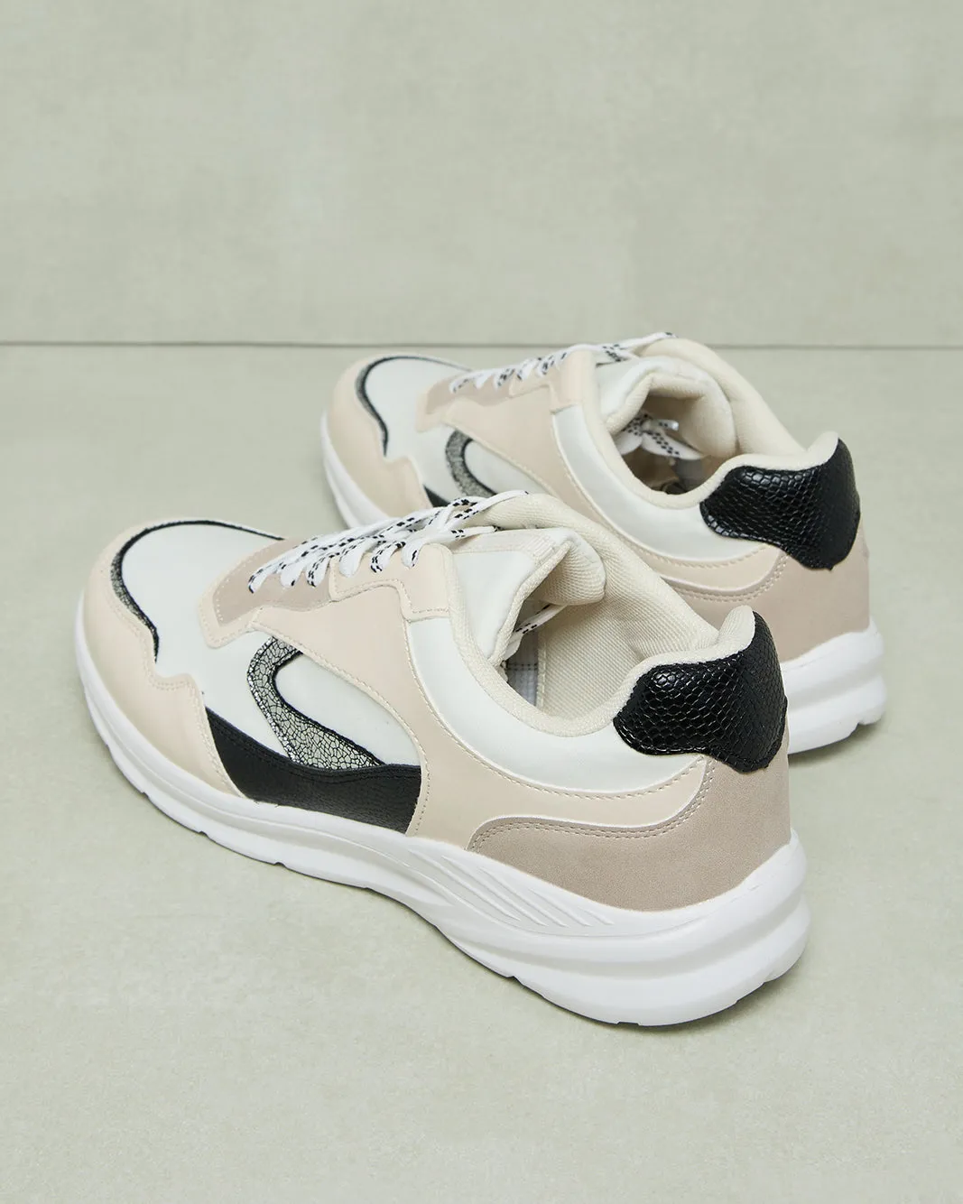 Women White Material Block Lace-Up Shoes sold by Redtag product image thumbnail 4