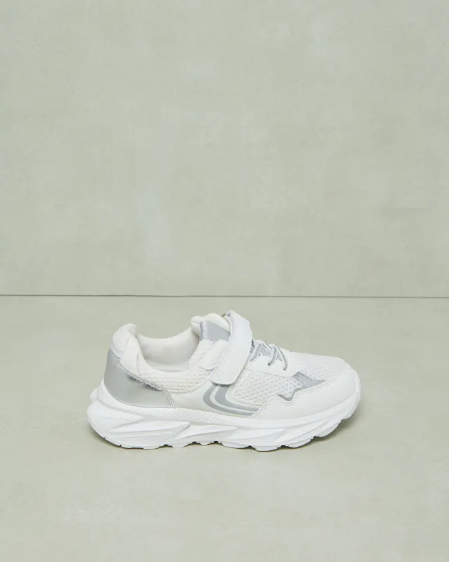 Senior Girls White Material Block Trainer sold by Redtag