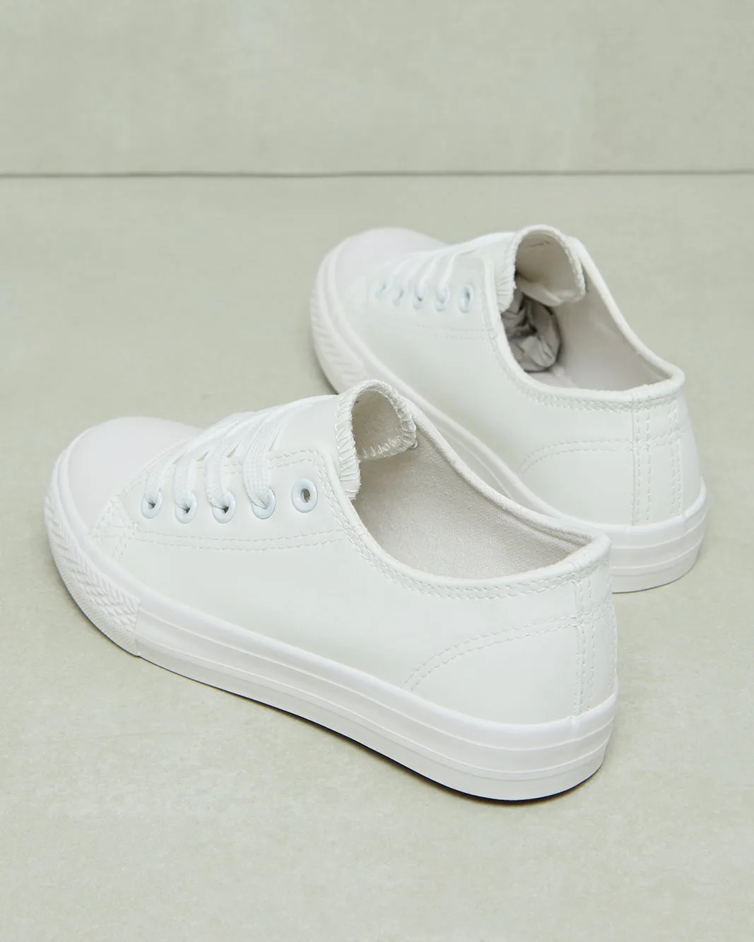Senior Girls White Lace Up Sneakers sold by Redtag product image thumbnail 4