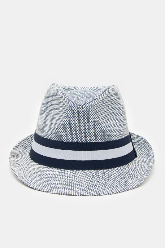Boys Grey Fedora Hat With Band sold by Redtag