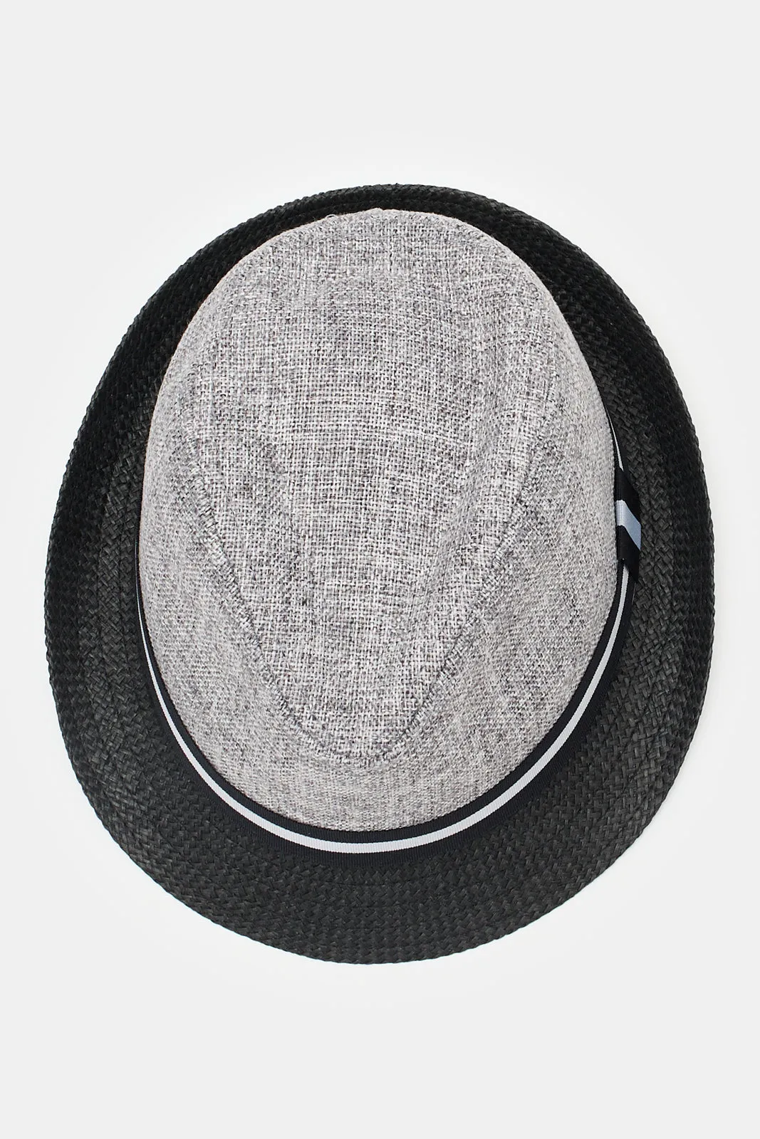 Boys Grey And Black Fedora Hats With Band sold by Redtag product image thumbnail 4