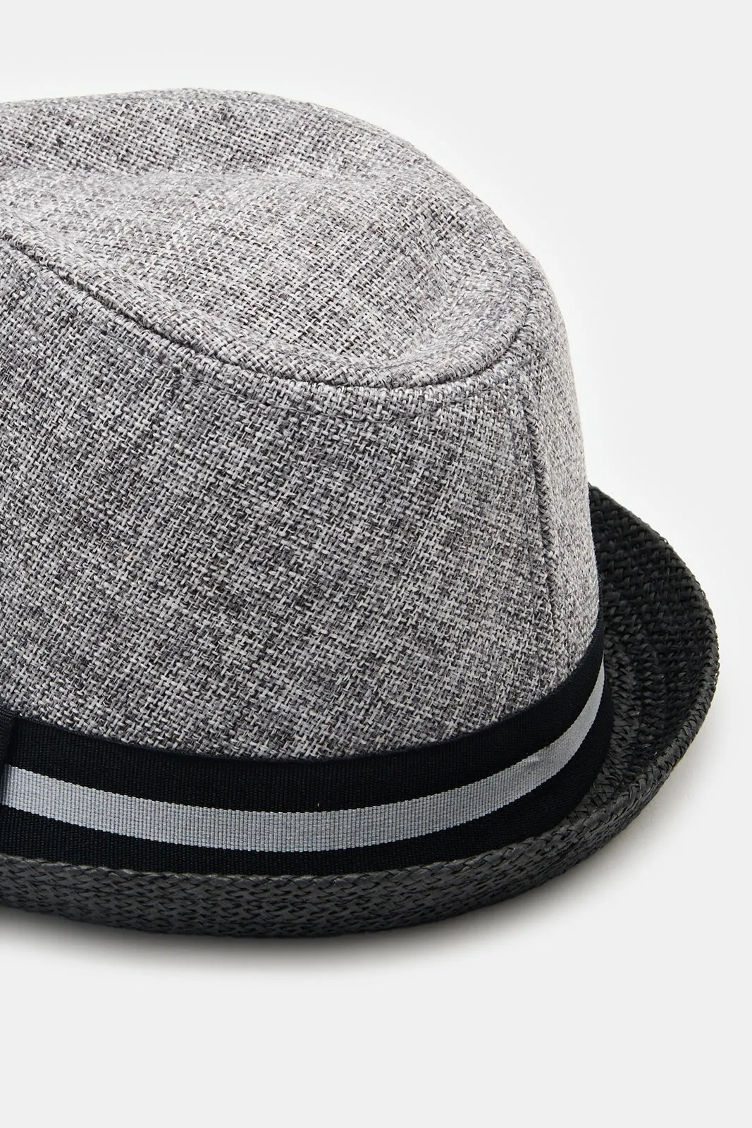 Boys Grey And Black Fedora Hats With Band sold by Redtag product image thumbnail 3