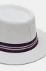 Men White Fedora Hat With Band sold by Redtag