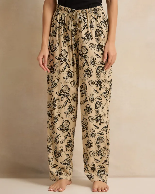Women Beige Printed  Payjama Bottom sold by Redtag