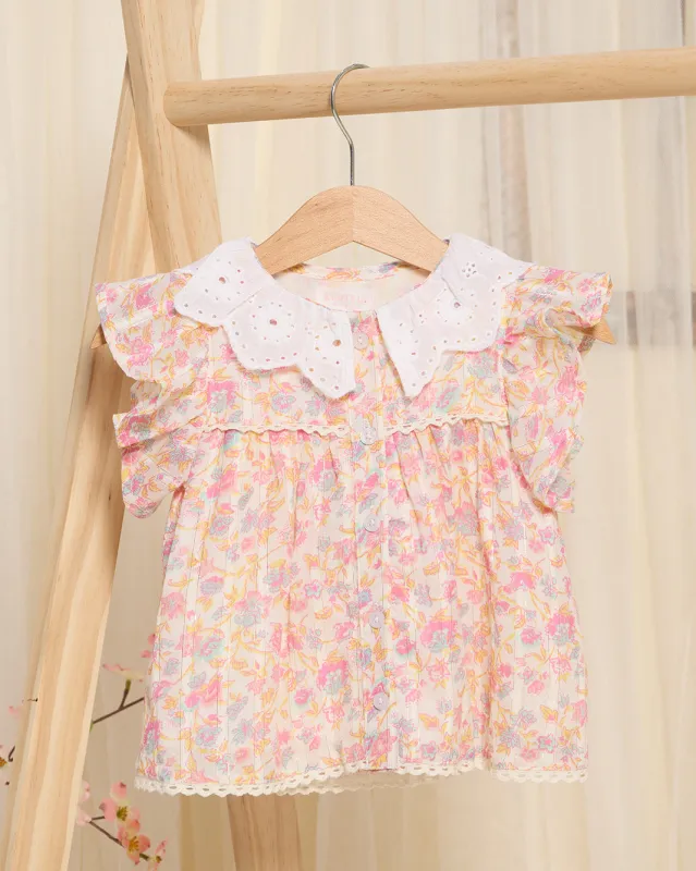 Infant Girls White Floral All Over Print Blouse sold by Redtag