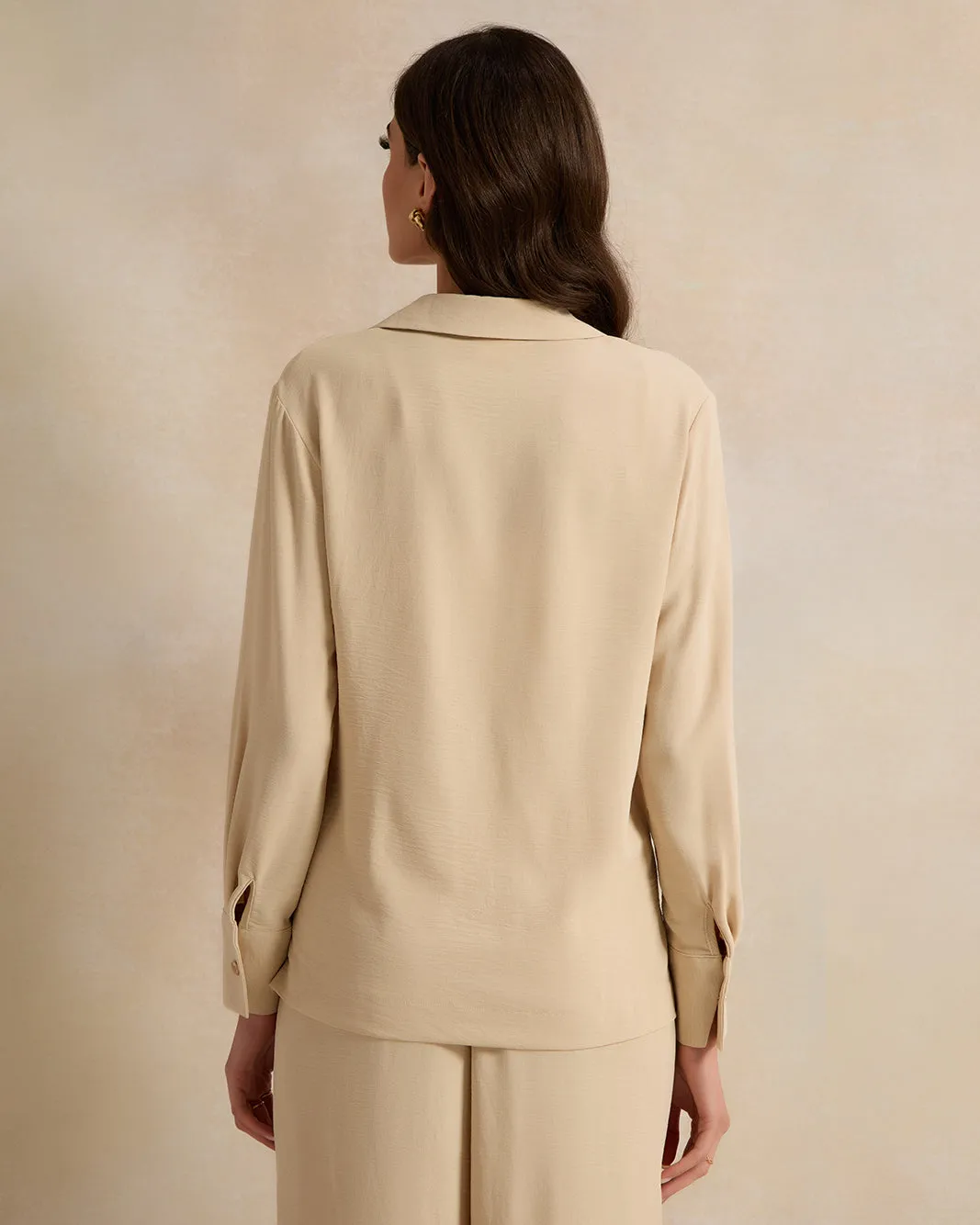 Women Beige Front Buttons Blouse sold by Redtag product image thumbnail 3