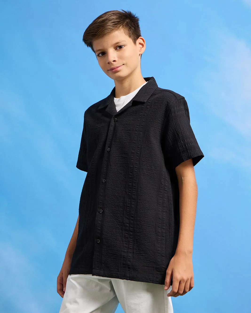 Senior Boys Black Shirt With White T-Shirt Set (2 Piece) sold by Redtag product image thumbnail 2