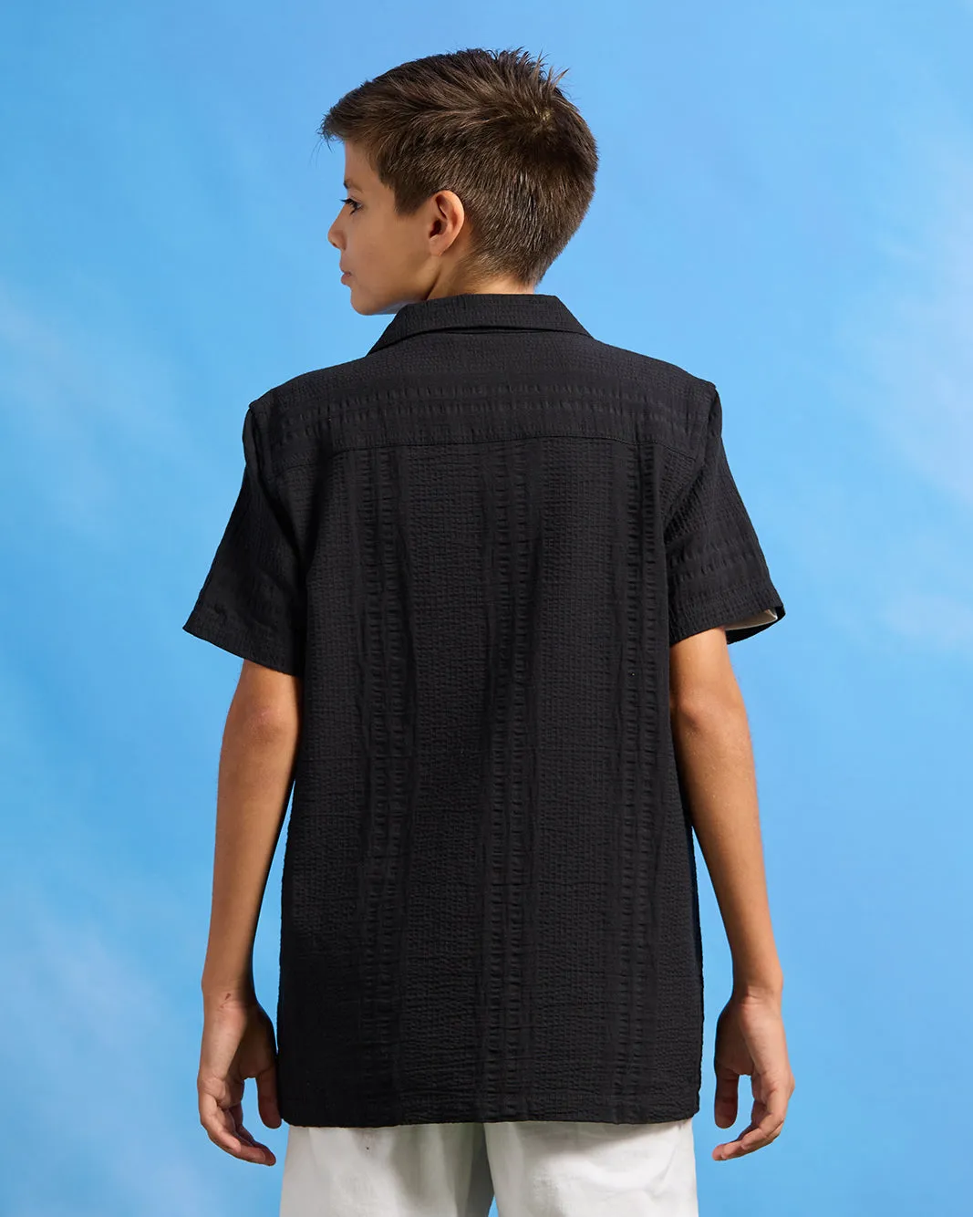 Senior Boys Black Shirt With White T-Shirt Set (2 Piece) sold by Redtag product image thumbnail 4