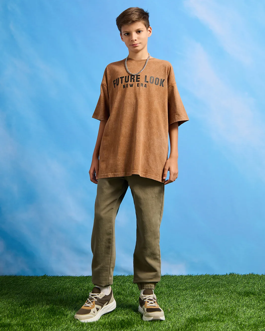 Senior Boys Olive Denim Joggers sold by Redtag product image thumbnail 2