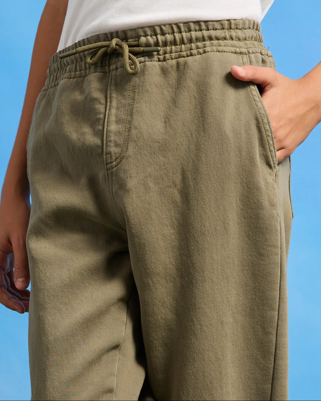 Senior Boys Olive Denim Joggers sold by Redtag product image thumbnail 4