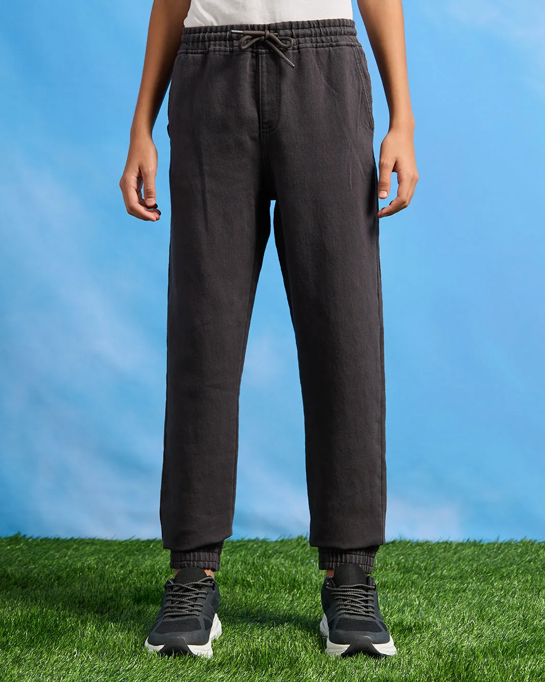 Senior Boys Charcoal Denim Joggers sold by Redtag