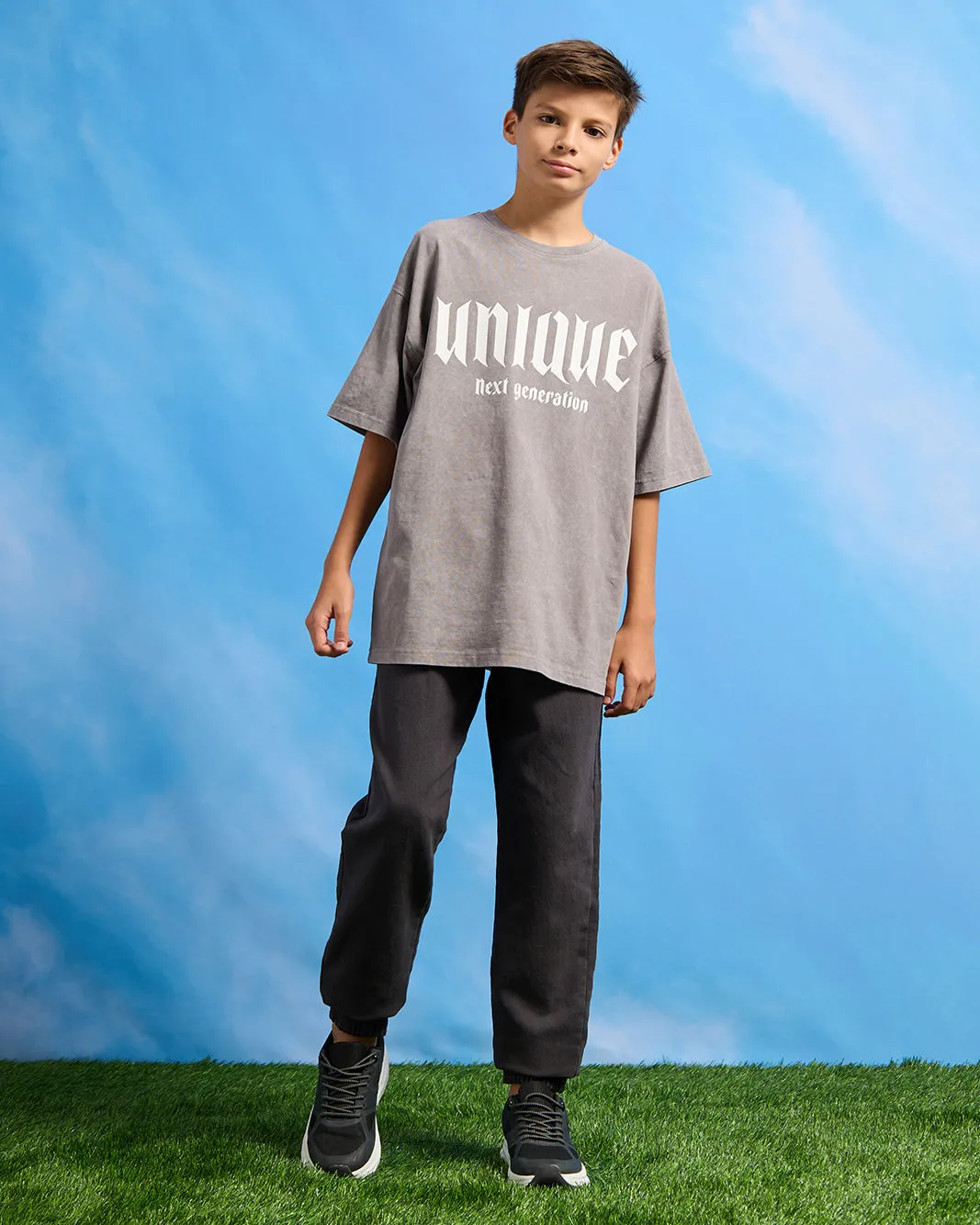 Senior Boys Charcoal Denim Joggers sold by Redtag product image thumbnail 2