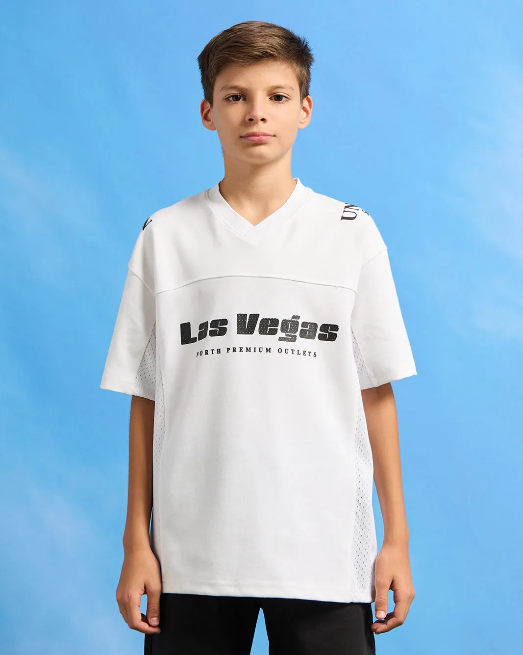 Senior Boys White Oversize Rugby T-Shirt sold by Redtag
