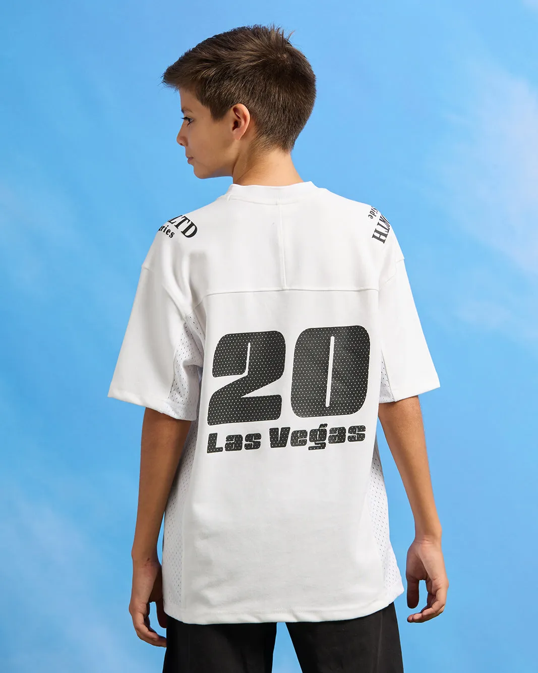 Senior Boys White Oversize Rugby T-Shirt sold by Redtag product image thumbnail 3