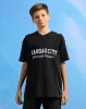 Senior Boys Black Oversize Rugby T-Shirt sold by Redtag