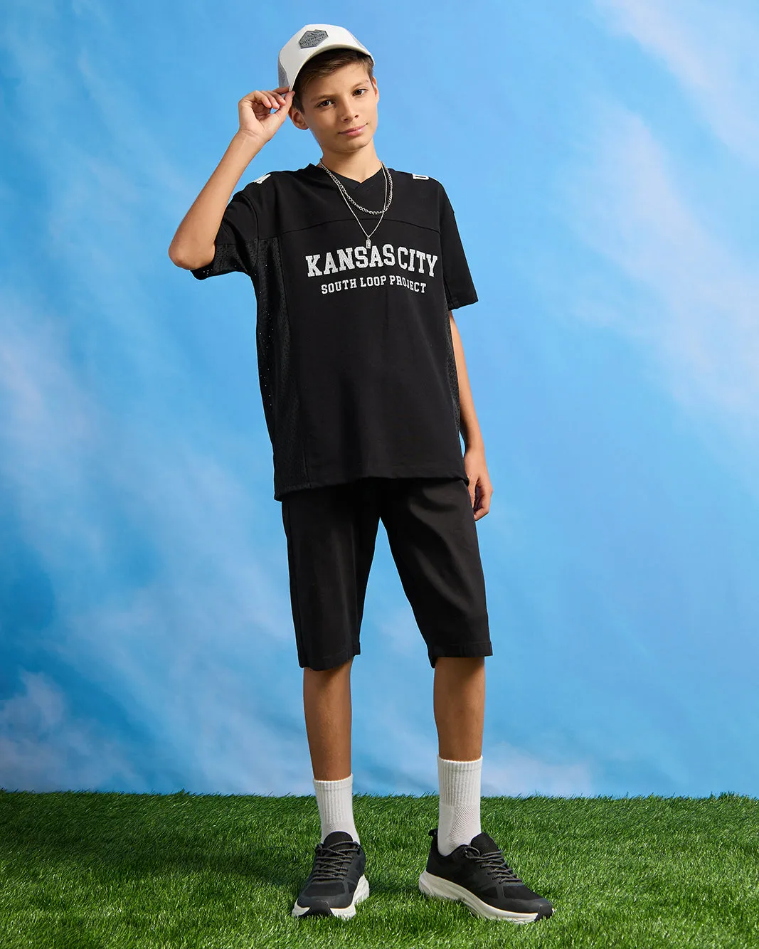 Senior Boys Black Oversize Rugby T-Shirt sold by Redtag product image thumbnail 2