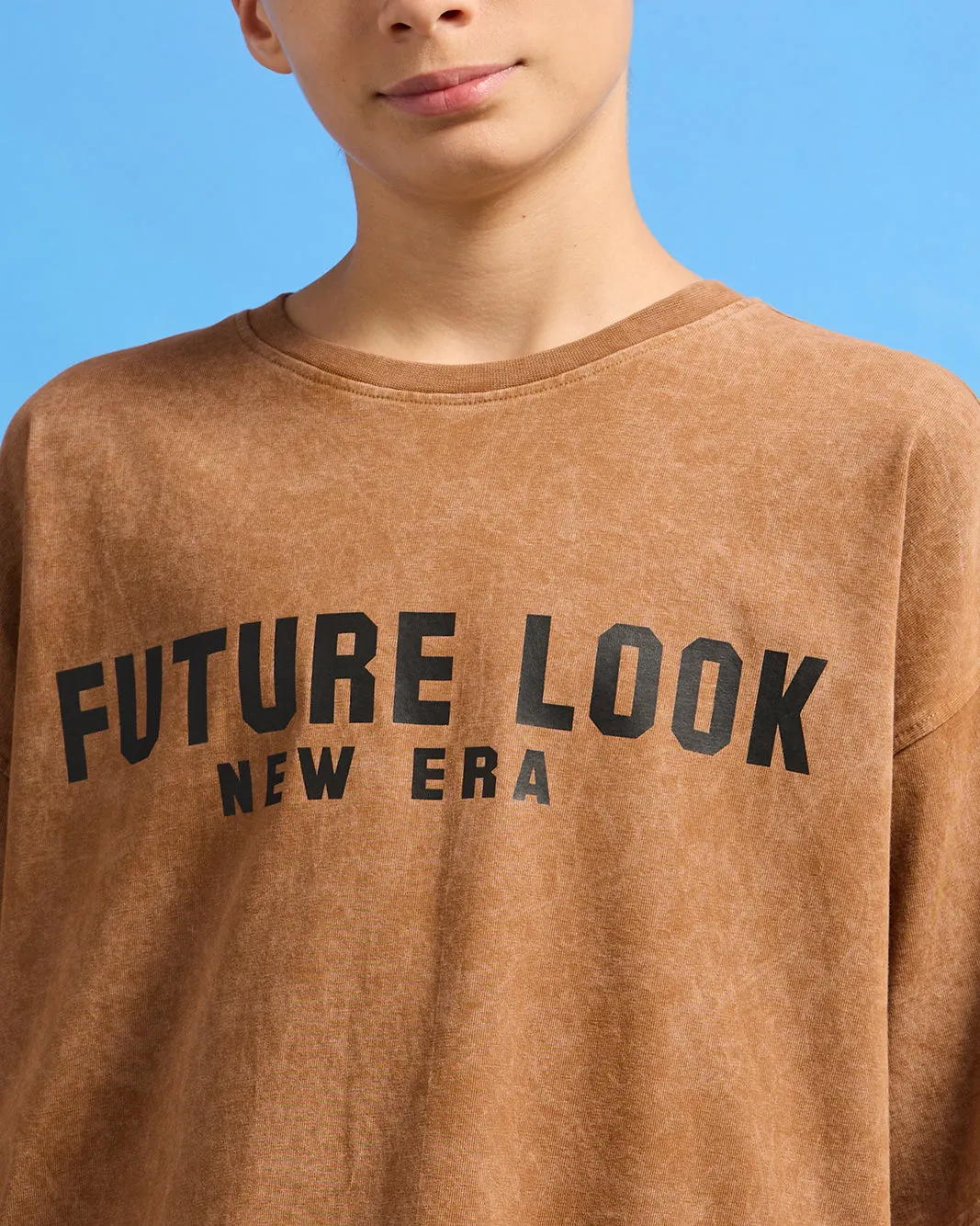 Senior Boys Brown Printed Oversize T-Shirt sold by Redtag product image thumbnail 4