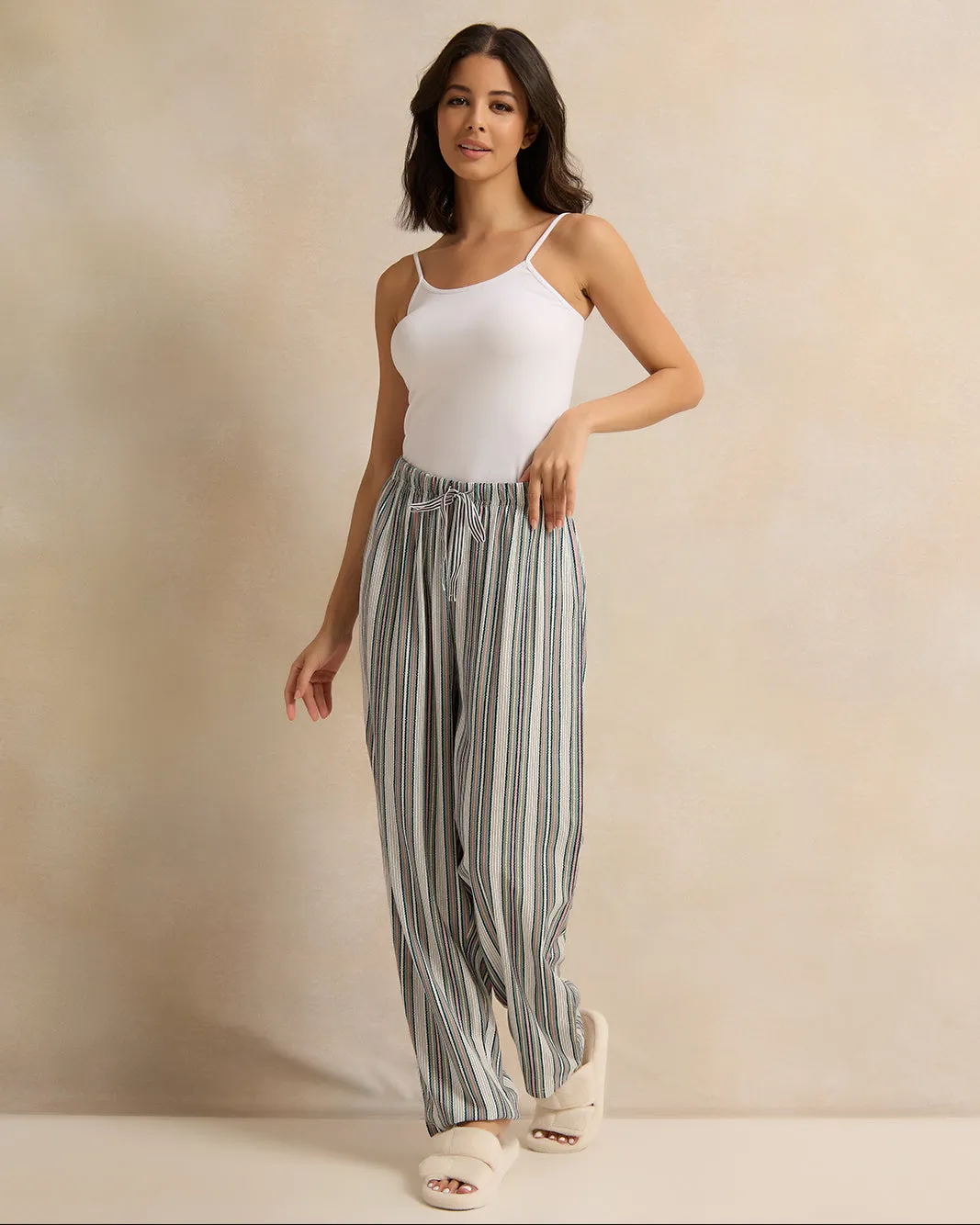 Women Multicolour Striped Payjama Bottoms sold by Redtag product image thumbnail 2