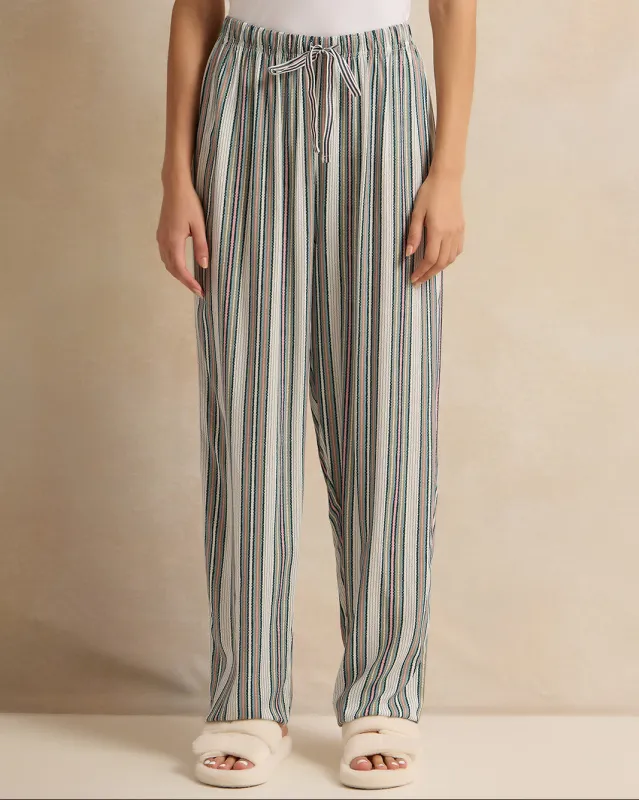 Women Multicolour Striped Payjama Bottoms sold by Redtag