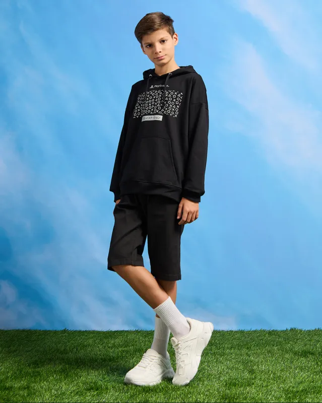 Senior Boys Black Play Station Hooded Sweatshirt sold by Redtag