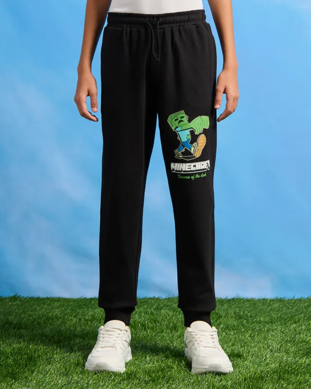 Senior Boys Black Minecraft Active Pants sold by Redtag