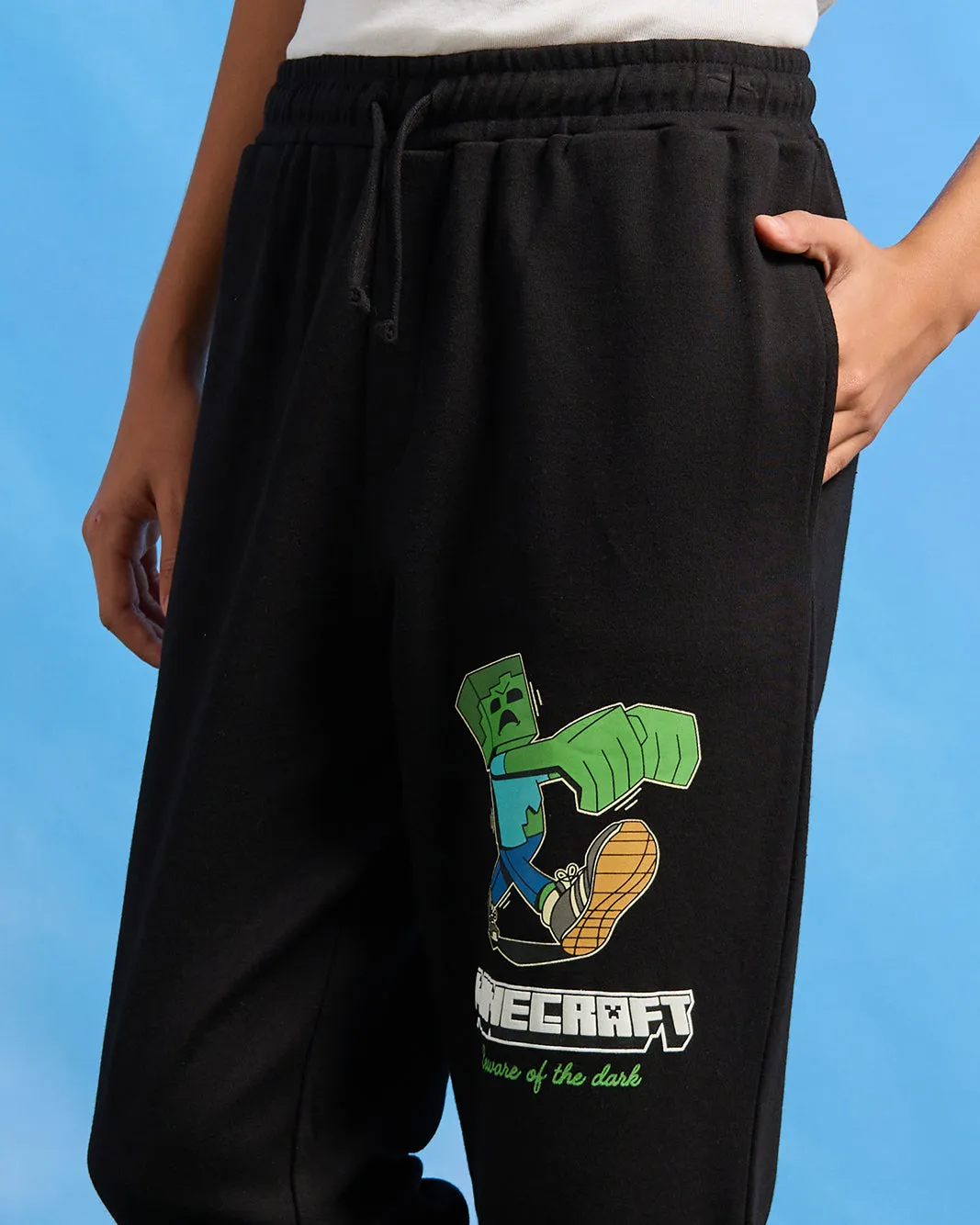 Senior Boys Black Minecraft Active Pants sold by Redtag product image thumbnail 4