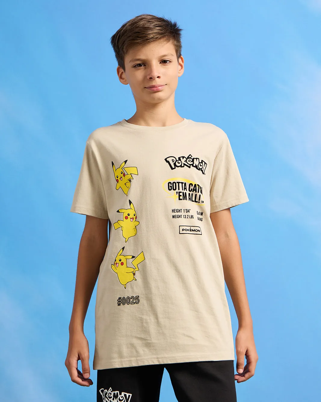Senior Boys Beige Catch Them All Pokémon T-Shirt sold by Redtag product image thumbnail 2