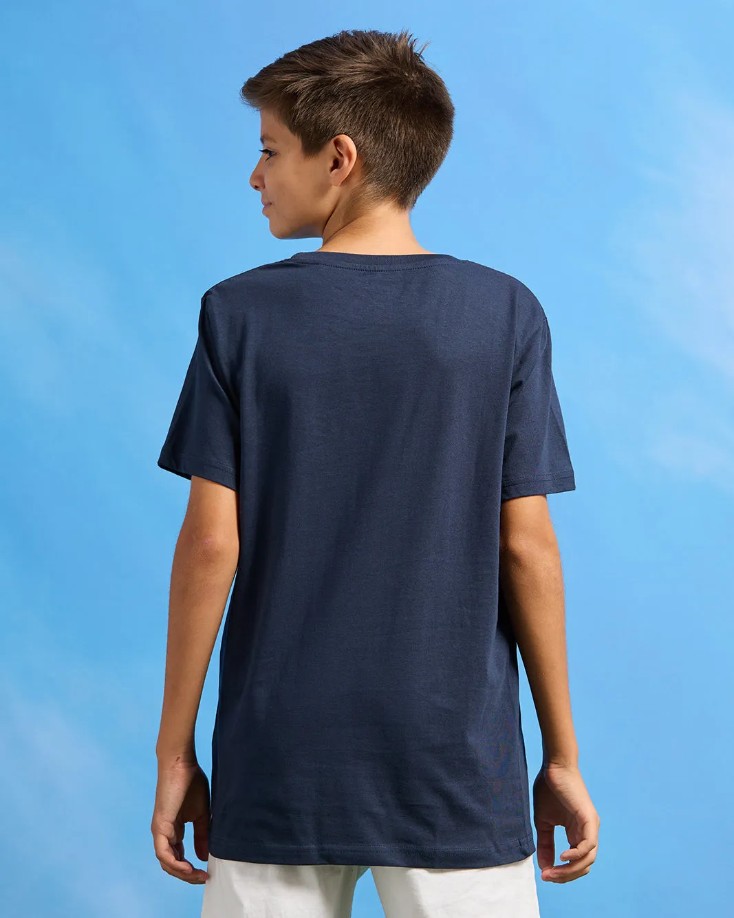 Senior Boys Navy Short Sleeved T-Shirt sold by Redtag product image thumbnail 3