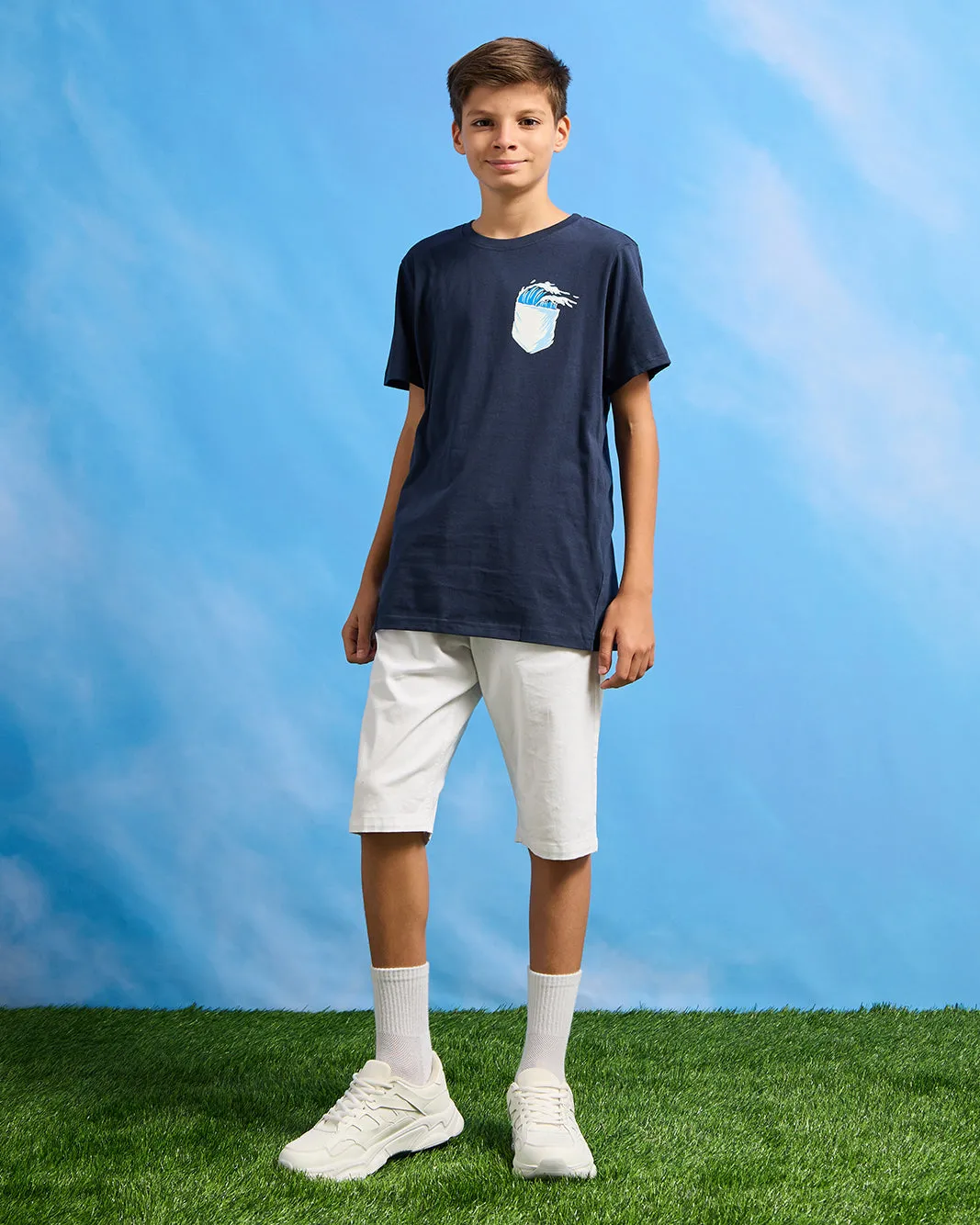 Senior Boys Navy Short Sleeved T-Shirt sold by Redtag