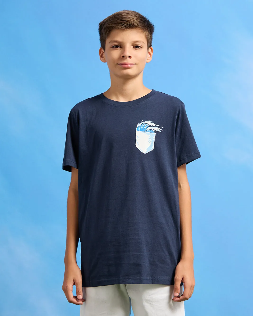 Senior Boys Navy Short Sleeved T-Shirt sold by Redtag product image thumbnail 2