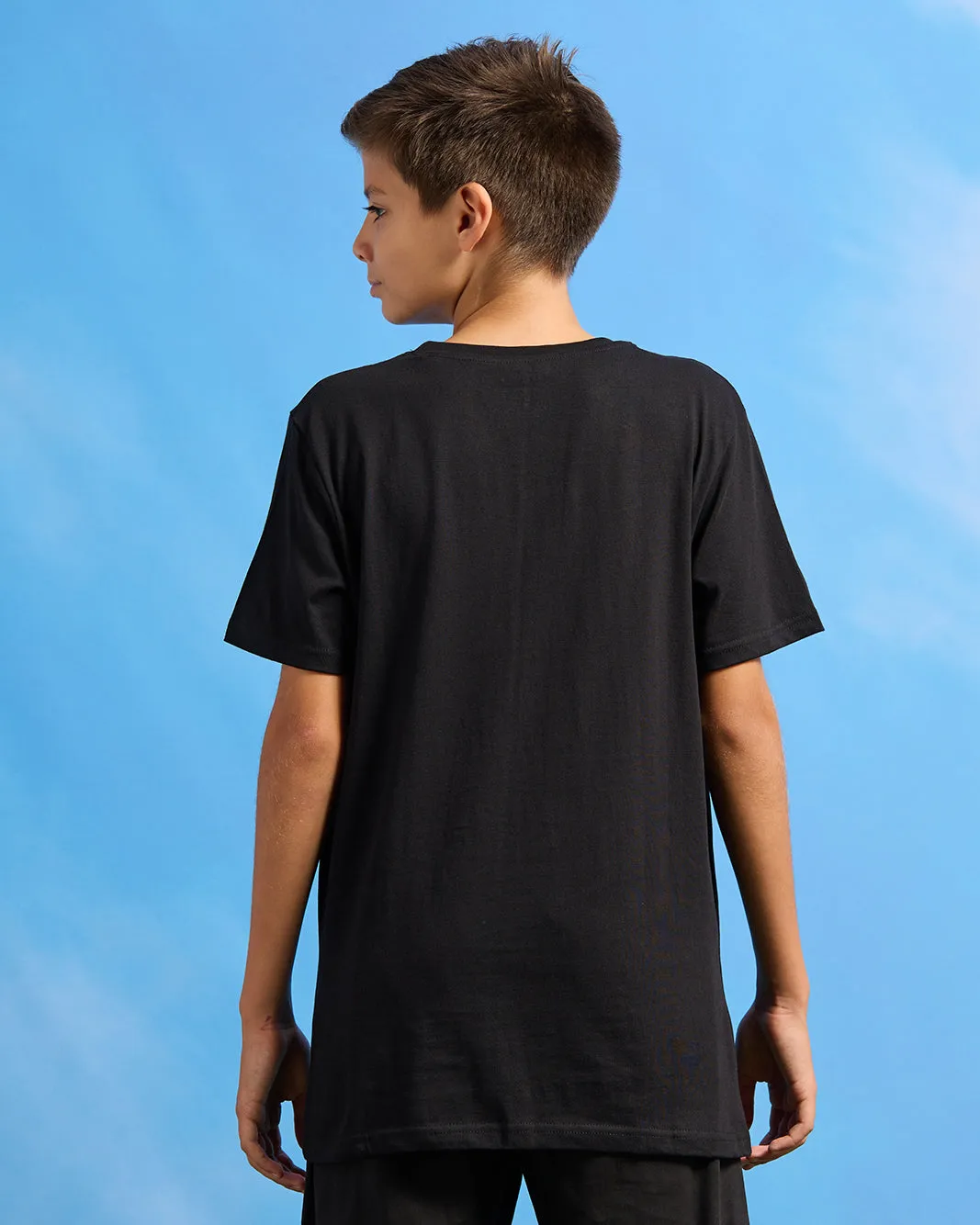 Senior Boys Black Pocket T-Shirt sold by Redtag product image thumbnail 3