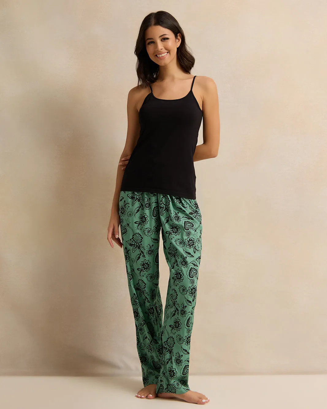 Women Green And Black Printed Payjama Bottom (2 Piece) sold by Redtag product image thumbnail 2