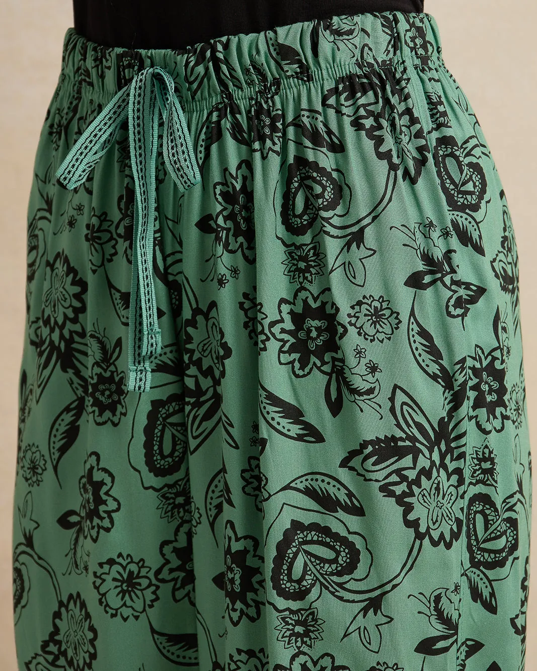 Women Green And Black Printed Payjama Bottom (2 Piece) sold by Redtag product image thumbnail 4