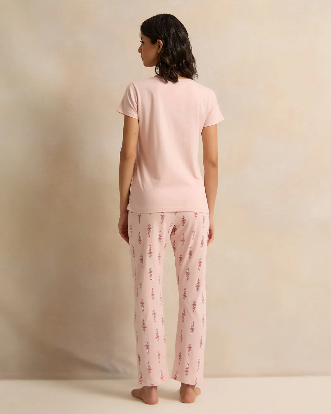 Women Pink Printed Payjama Set (2 Piece) sold by Redtag product image thumbnail 4