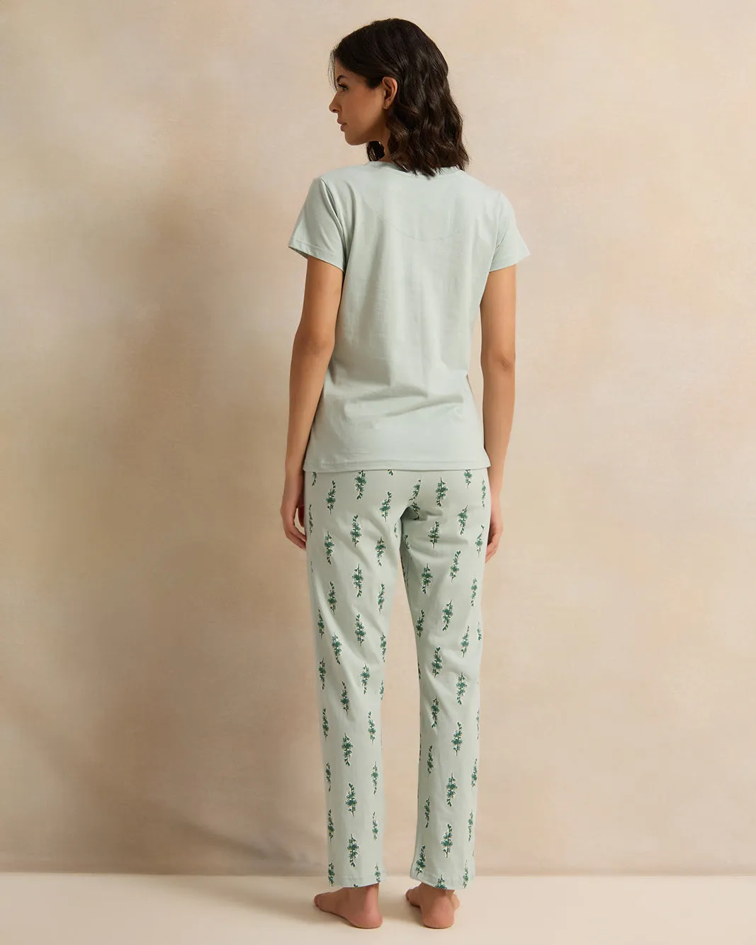 Women Blue Floral Printed Payjama Set (2 Piece) sold by Redtag product image thumbnail 4