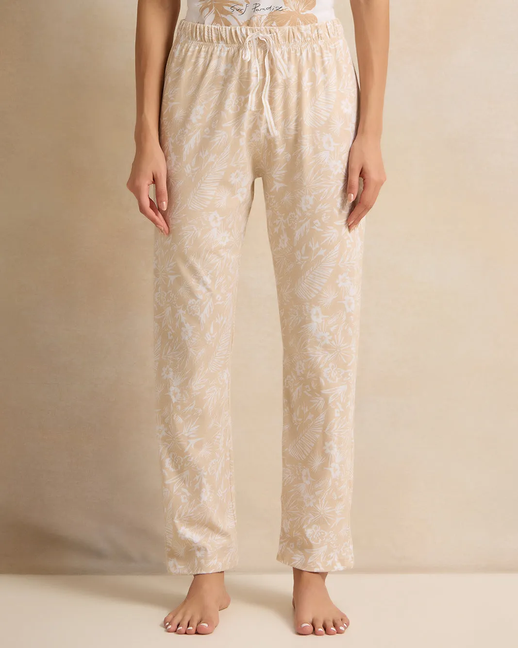 Women Beige And White Printed Payjama Set (2 Piece) sold by Redtag product image thumbnail 3