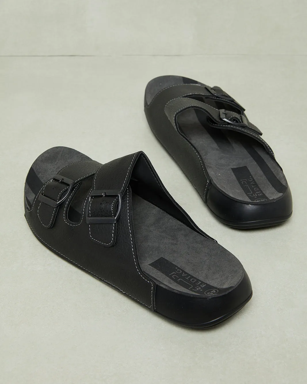 Men Black Buckle Sandals sold by Redtag product image thumbnail 4