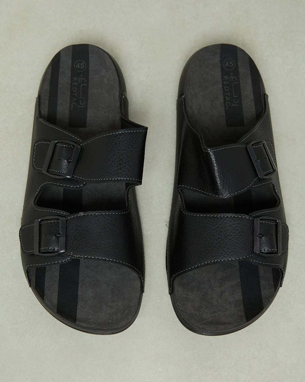 Men Black Buckle Sandals sold by Redtag product image thumbnail 2