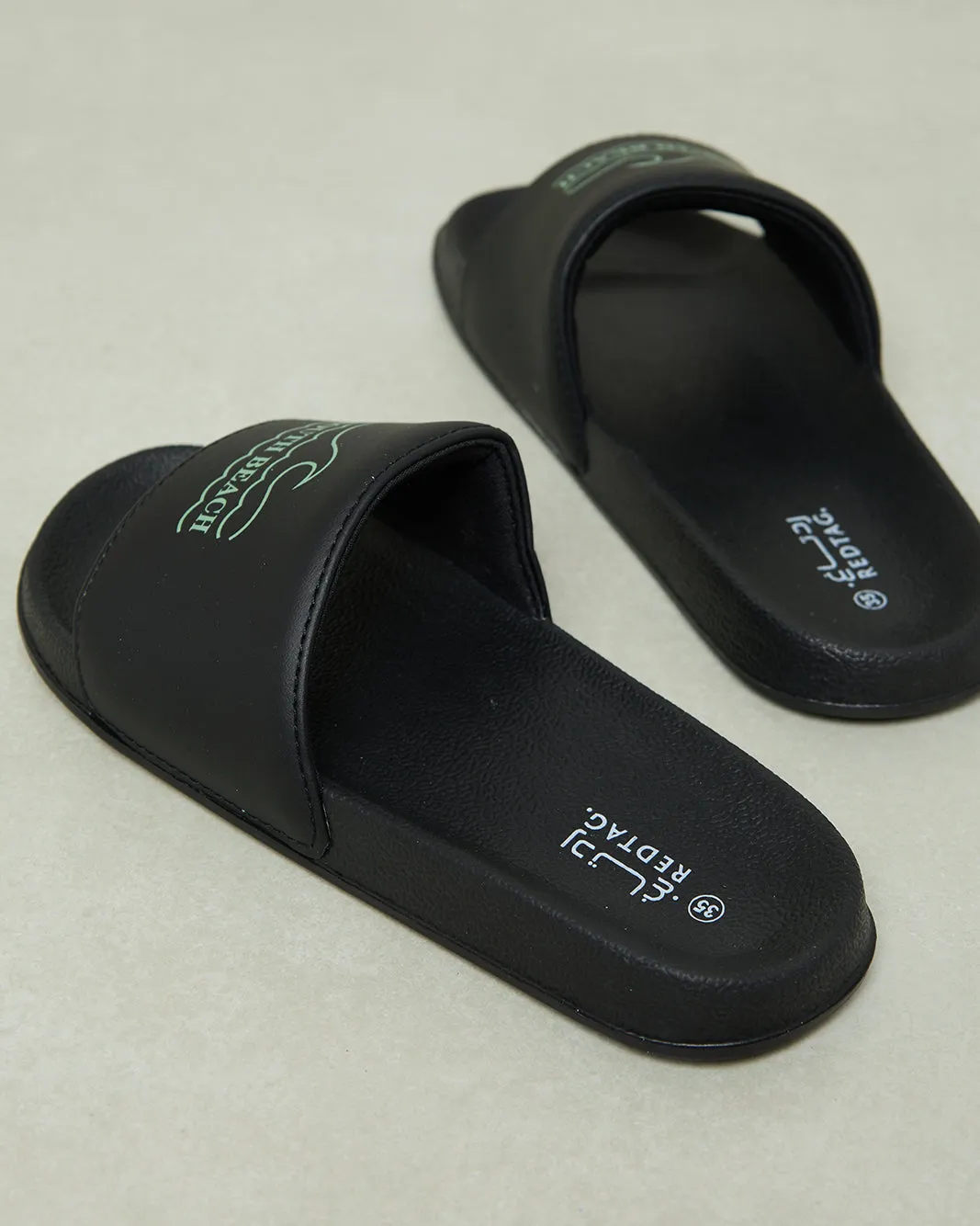 Senior Boys Black Printed Slide sold by Redtag product image thumbnail 4