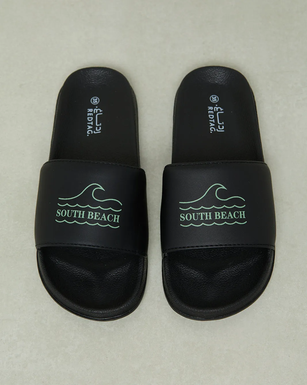 Senior Boys Black Printed Slide sold by Redtag product image thumbnail 2
