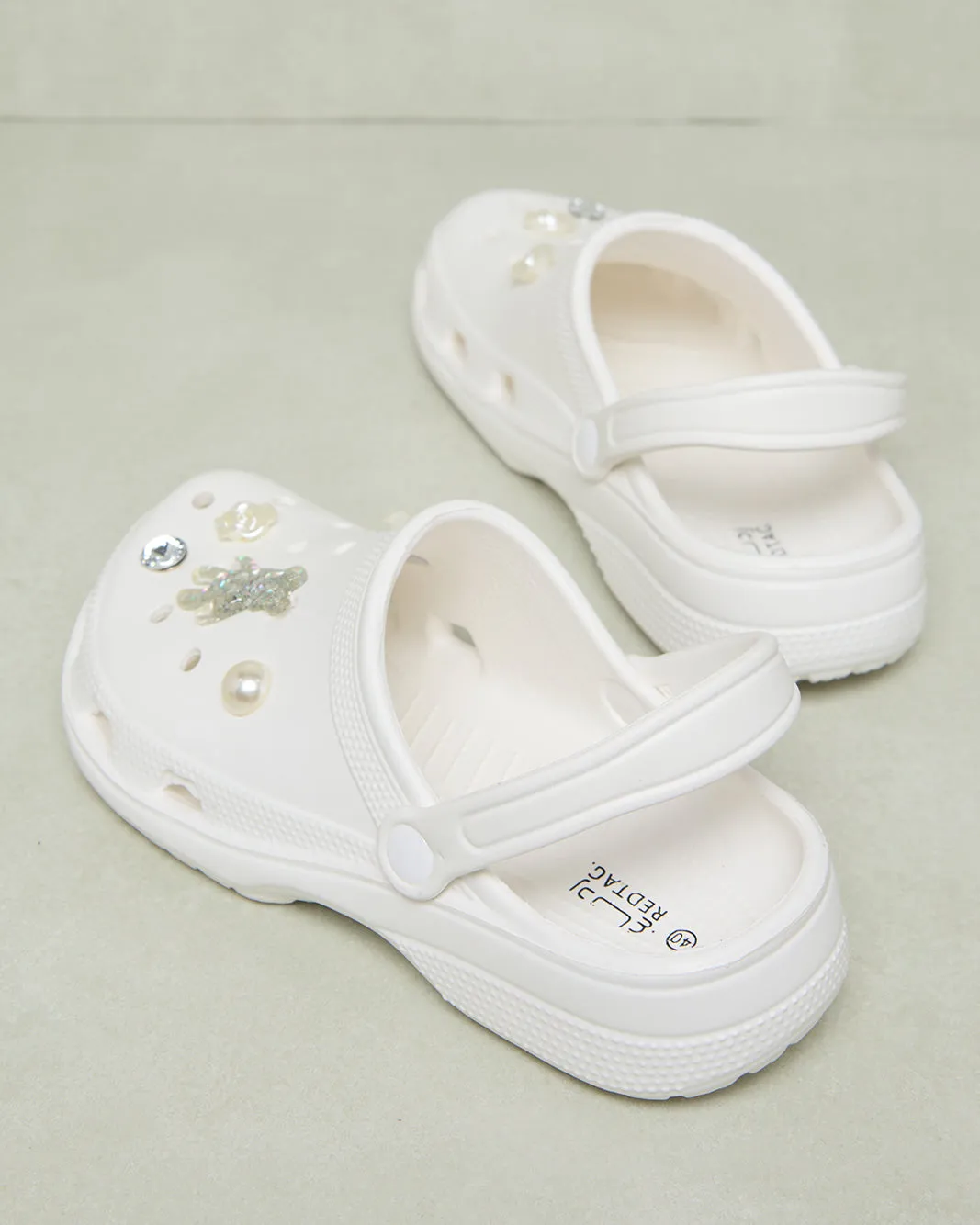 Women White Embellished Molded Mule sold by Redtag product image thumbnail 4