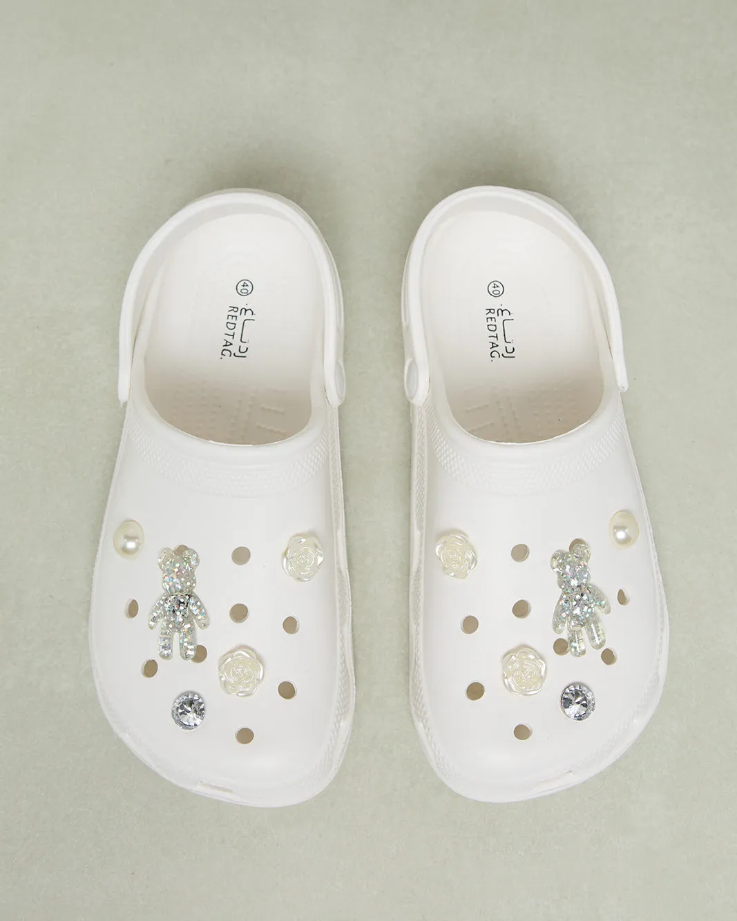 Women White Embellished Molded Mule sold by Redtag product image thumbnail 2