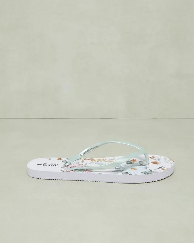 Women White Printed Flip Flop sold by Redtag