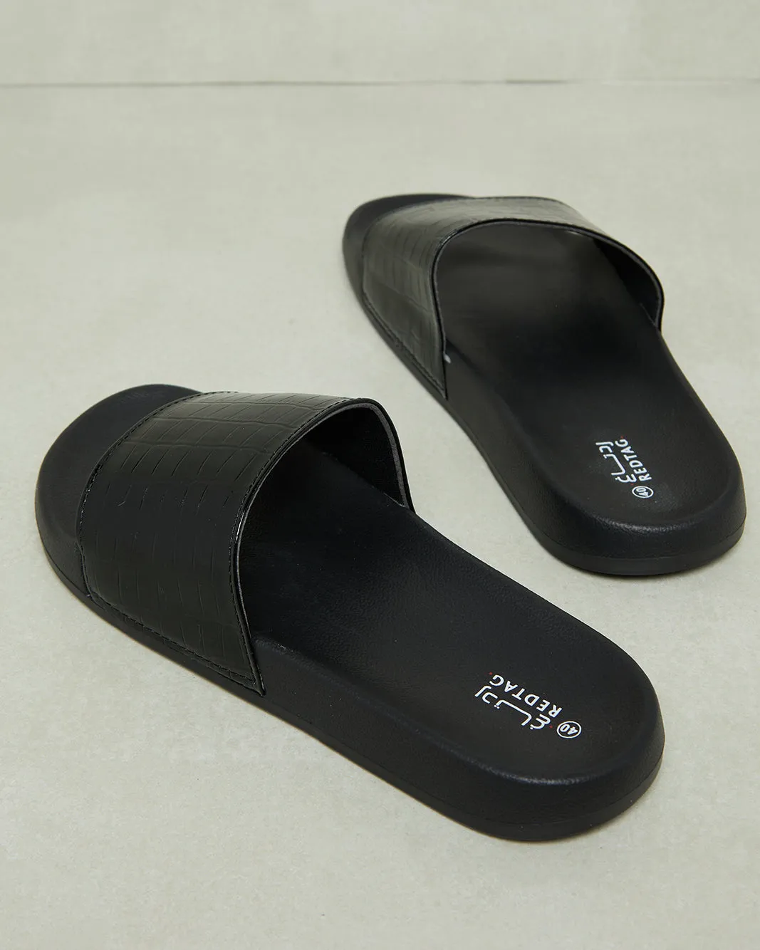 Women Black Textured Slide sold by Redtag product image thumbnail 4