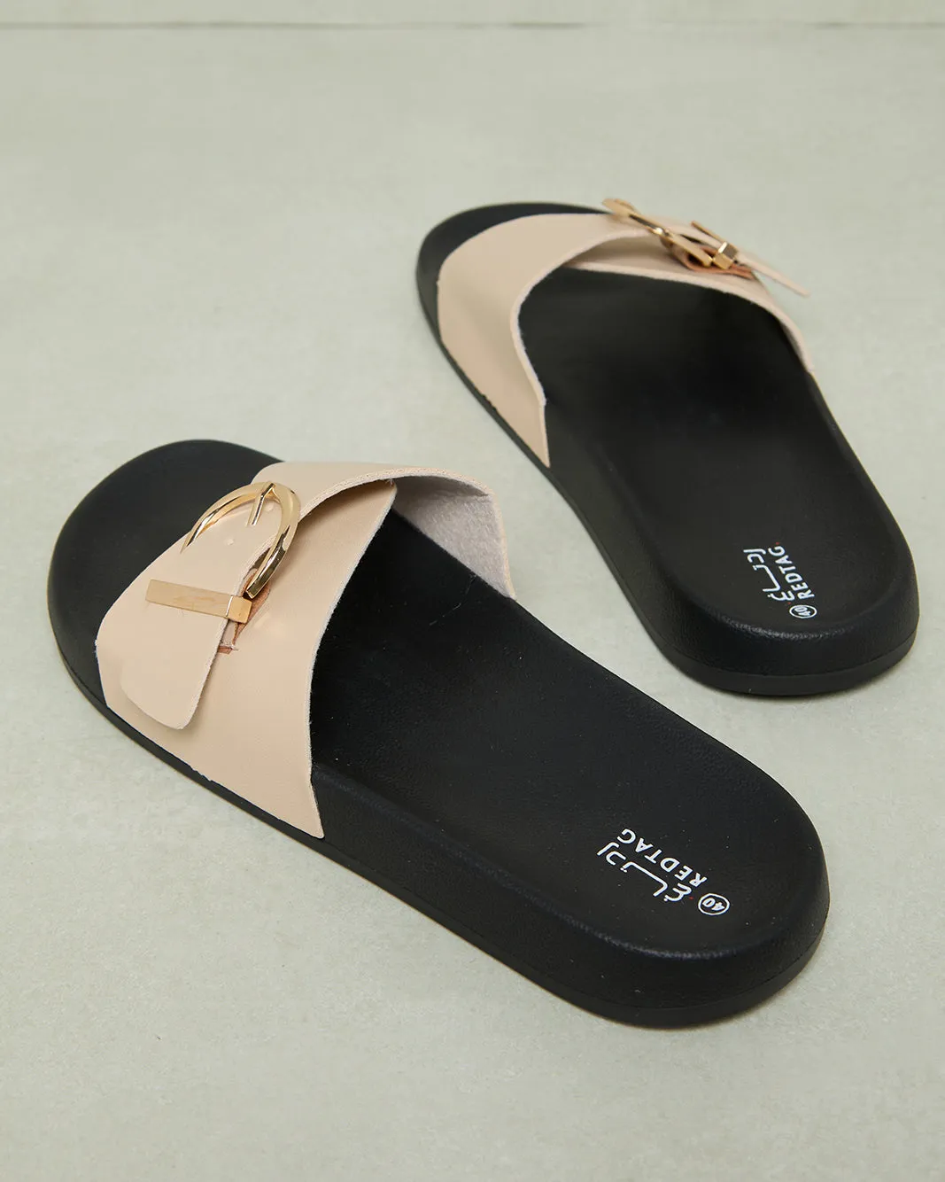 Women Beige Buckle Trim Slide sold by Redtag product image thumbnail 4