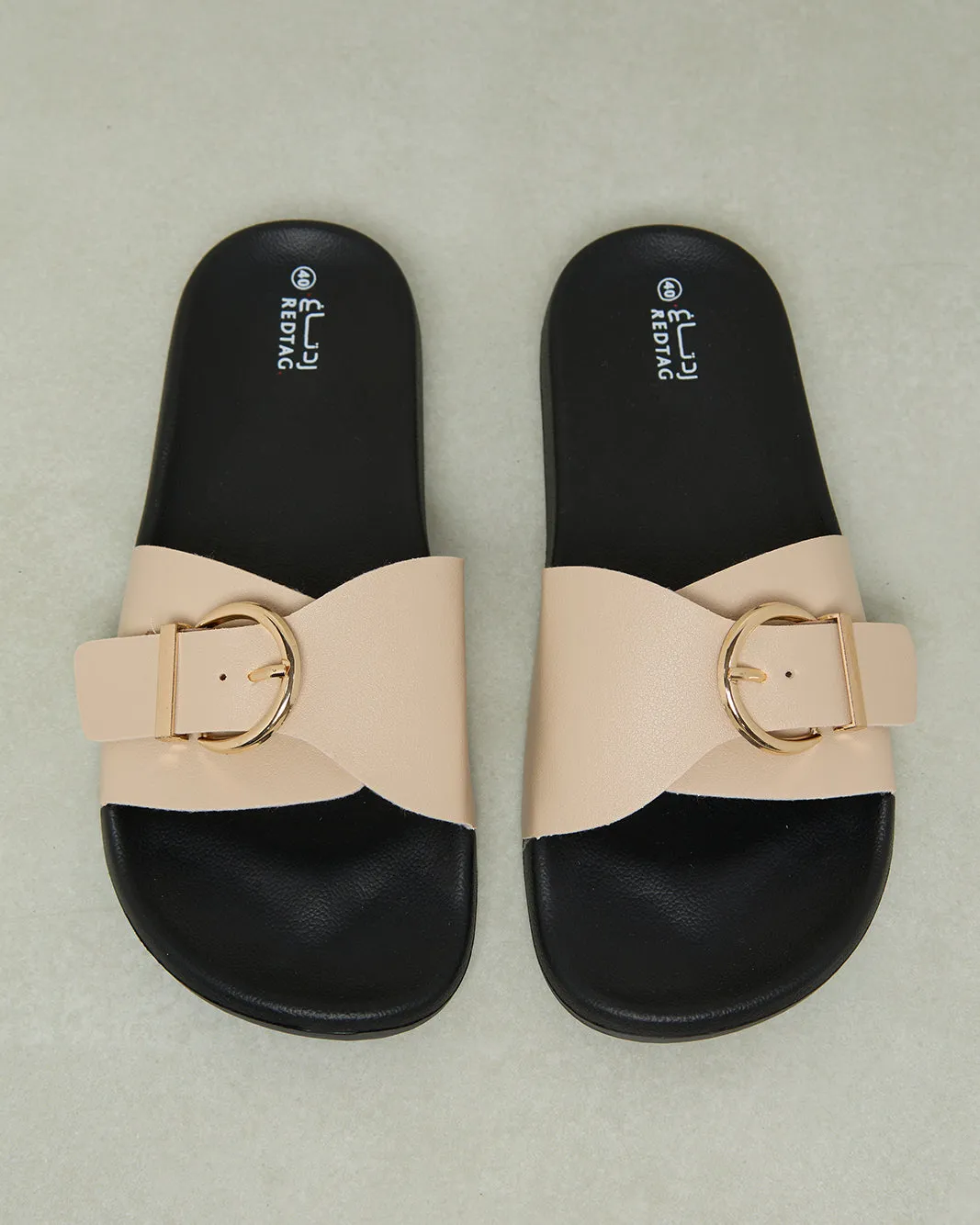 Women Beige Buckle Trim Slide sold by Redtag product image thumbnail 2