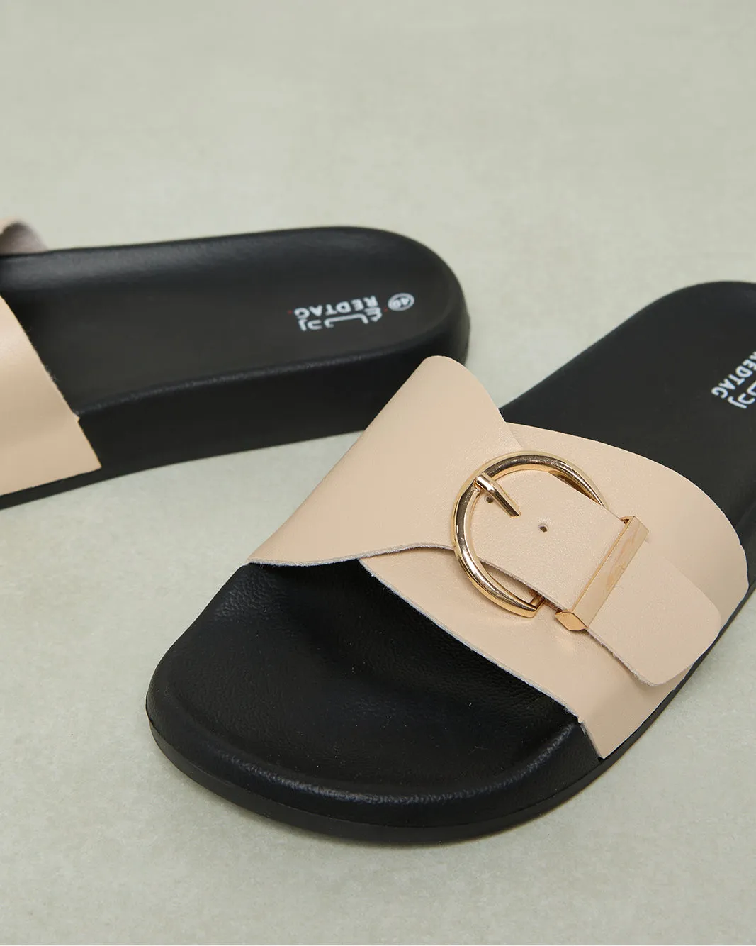 Women Beige Buckle Trim Slide sold by Redtag product image thumbnail 3