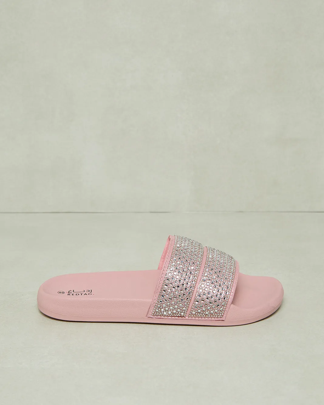 Women Pink Embellished Slide sold by Redtag