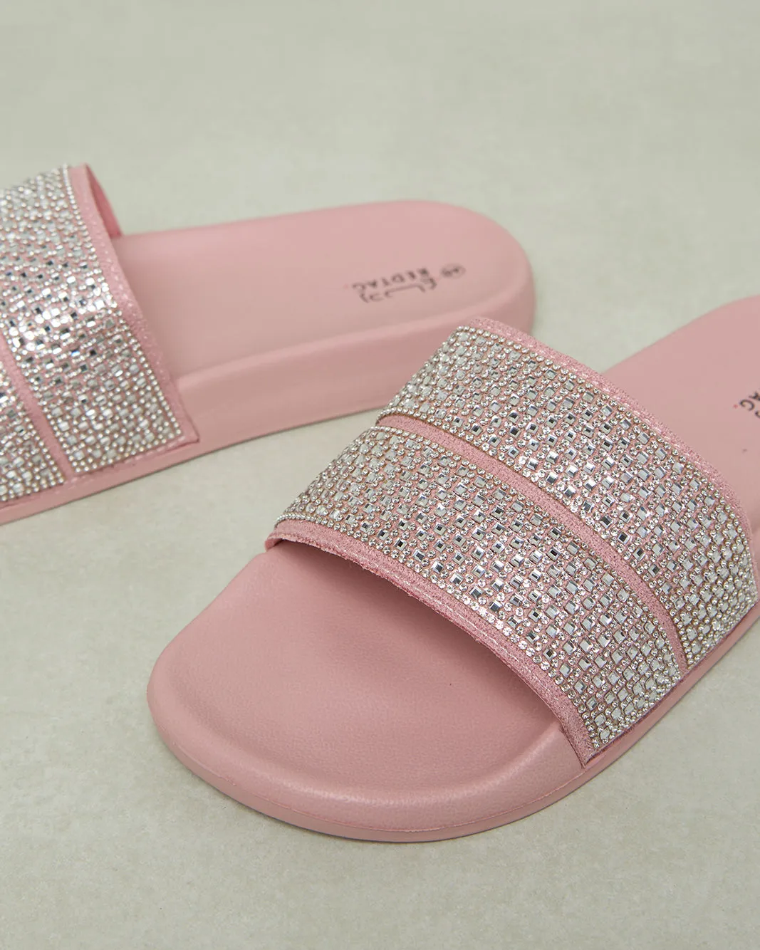 Women Pink Embellished Slide sold by Redtag product image thumbnail 2