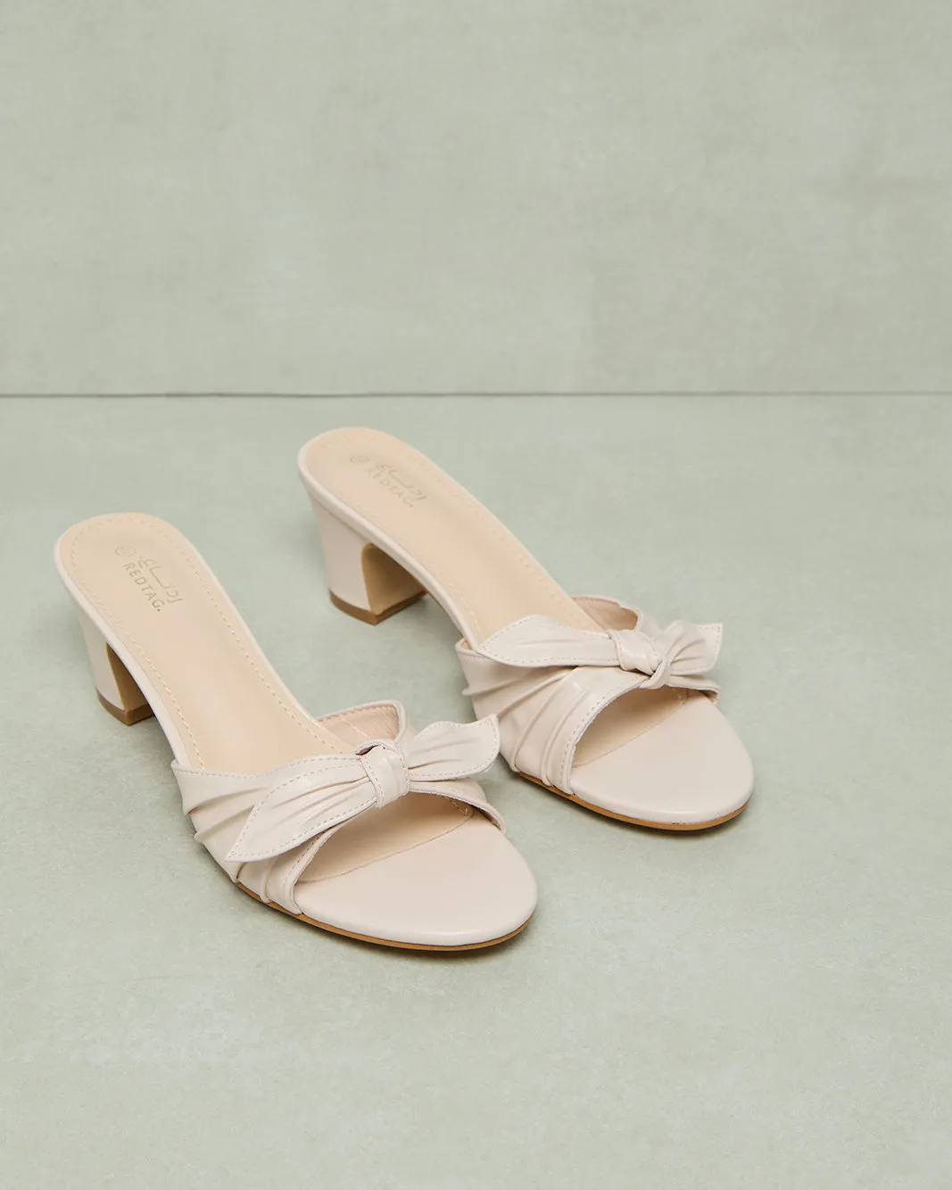 Women Beige Bow Trim Mule sold by Redtag product image thumbnail 2